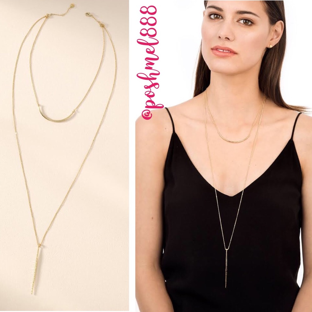 Stella & Dot | Delicate Hammered GOLD Versatile 3-in-1 Kari Layered ArcN… - Picture 2 of 8